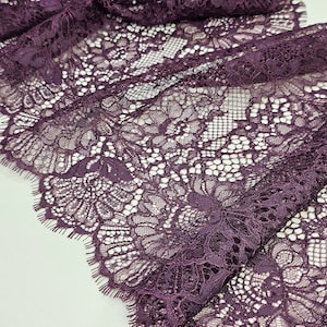 Bordure en dentelle aubergine, bordure en dentelle macramé violette, vendue par mètre, LMF472