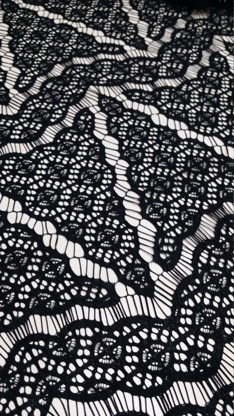 SALE Black lace fabric Embroidery lace Alencon Lace Lingerie Lace J20091 Bridal Wedding Lace Vintage France Lace Evening dress lace