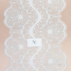 Borda de renda de macramê marfim claro, acabamento em renda branca espanhola Alencon, acabamento em renda off-white vendido por metro, LMT4301