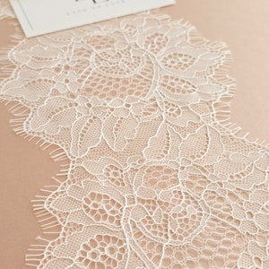 Renda marfim, renda francesa, renda chantilly, renda para vestido de noiva, renda para casamento, renda branca, renda para véu, renda para liga, renda para lingerie WDL6013