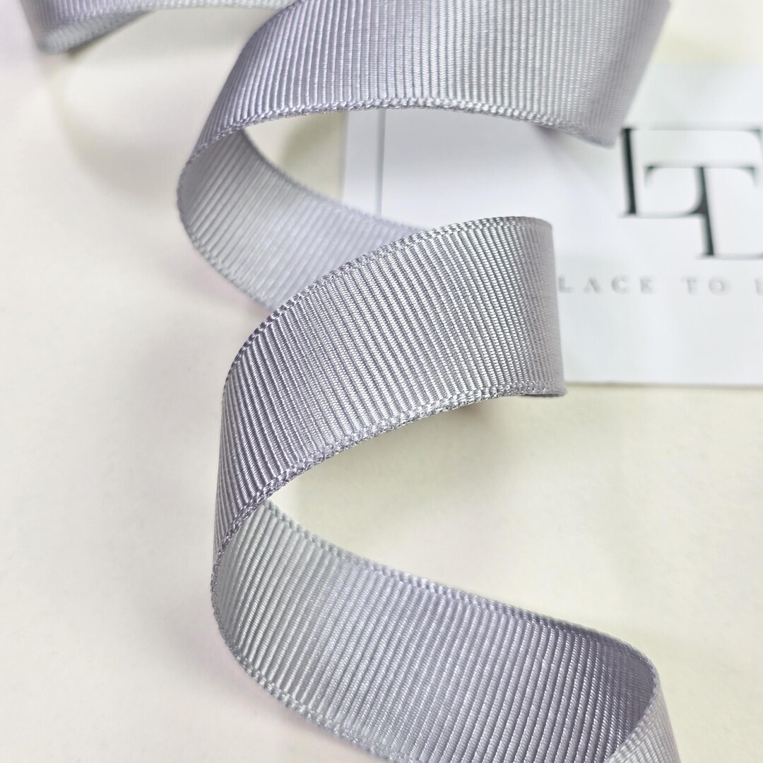 Grey Ribbed Grosgrain Ribbon by the Yard, Silver Grosgrain Bows, Gray ...