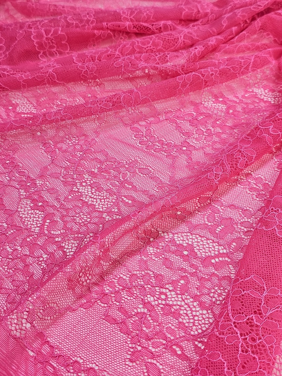 Pink elastische Spitze, Meterware, JE443371