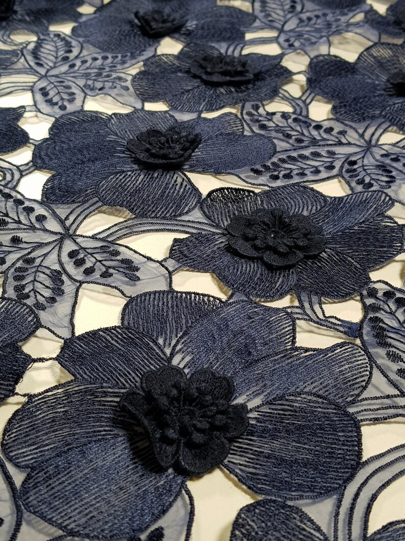 embroidered 3D French lace fabric