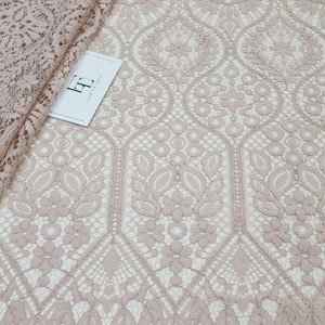 Tela de encaje beige, encaje francés en polvo, encaje bordado, encaje beige, encaje de boda, encaje para vestidos de noche, encaje para lencería, encaje Alencon L97772