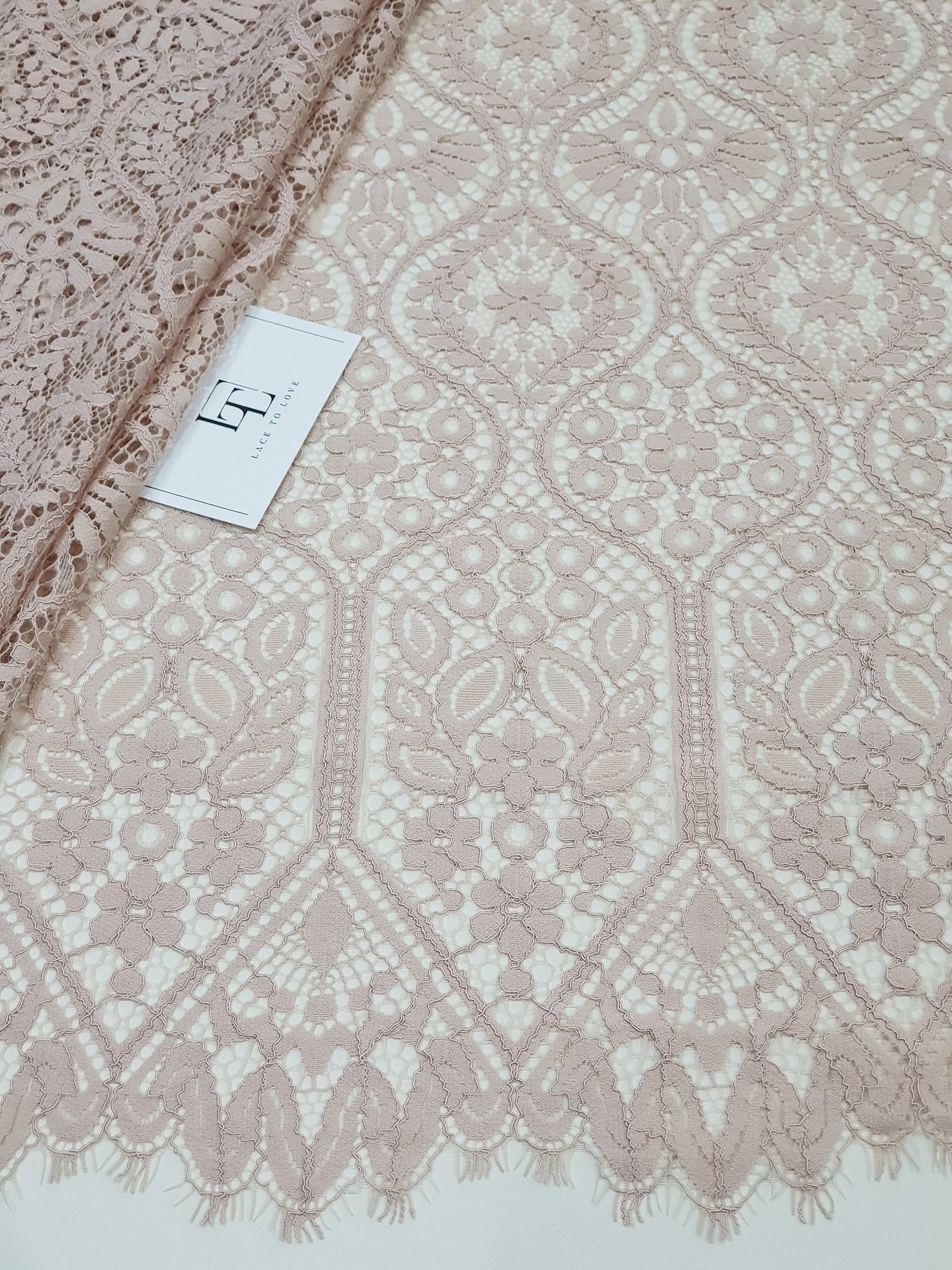 Beige Oyster Sparkle French Lace La2016