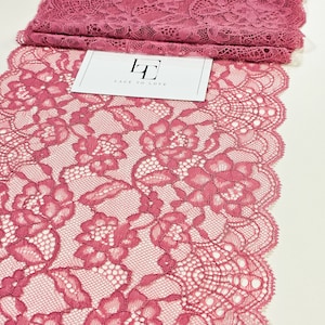 Dentelle extensible rose poudré, ruban de dentelle de mercerie élastique, bordure étroite en dentelle pour les décorations, vendu par mètre, LL1061