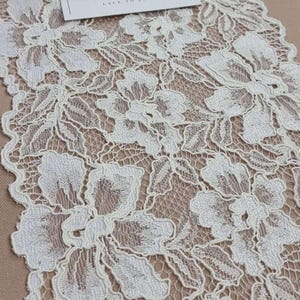 Elfenbein Spitze Besatz, Französische Spitze, Alencon Spitze, Brautkleid Spitze, Hochzeitsspitze, Weiße Spitze, Schleier Spitze, Strumpfband Spitze Dessous Spitze L97713
