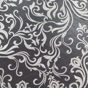 Tecido de renda marfim, renda bordada, renda francesa, renda de casamento, renda de noiva, renda branca, renda de véu, renda de lingerie, renda Alençon EVS013B