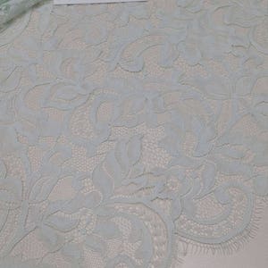 Mintgrüner Spitzenstoff, französische Chantilly-Spitze, Hochzeitsspitze, Brautspitze, Abendkleid-Spitze, Dessous-Spitzenstoff Bulk Stock EVS101V