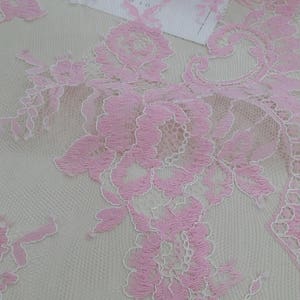 Pink Lace Trim Chantilly Lace French Bridal Lace Wedding - Etsy