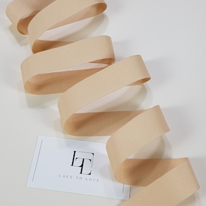 Ruban gros-grain beige noeuds gros-grain, fournitures pour noeuds pour cheveux, par mètre, noeud cadeau, ruban pour cheveux, bordure gros-grain ST1028