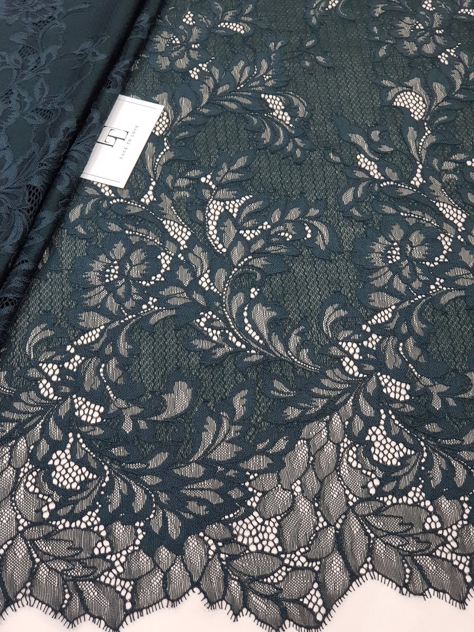 Dark Green Lace Fabric by the Yard France Lace Fabric Etsy