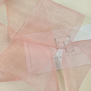 Ruban de mousseline rose brillant de 2 pouces par mètre, rose saumon clair Ruban de mousseline de 50 mm de large pour décoration de vêtements, ST1015