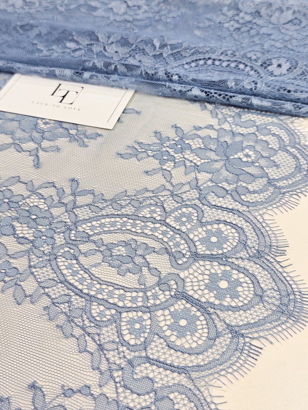 Pale Blue Eyelash Lace Chemise main image 1