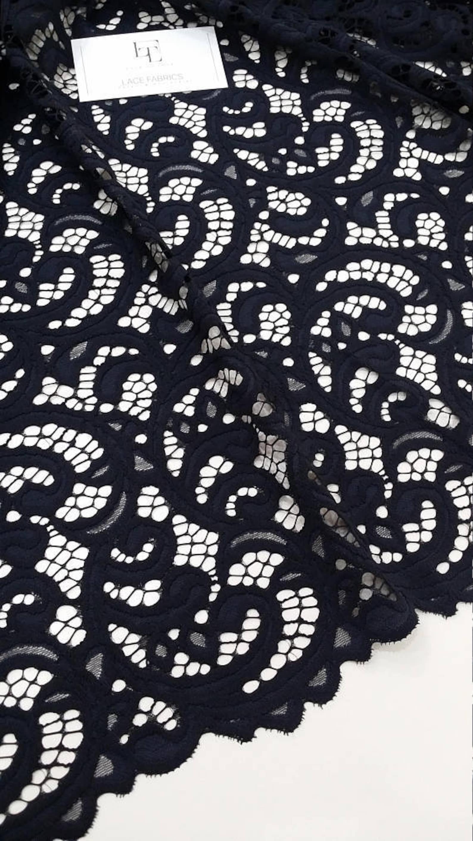 Black Lace Fabric by the Yard France Lace Alencon Lace Etsy