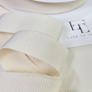 Ivoor grosgrain lint, wit katoen grosgrain afwerkingslint, haarstrikbenodigdheden, op maat gesneden, cadeaustrik, haarlint, ST1076
