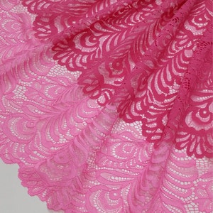 Rosa Spitze Stoff Schüttgut, Französische Gestickte Spitze, Hochzeitsspitze, Brautspitze Abendkleidspitze Dessous-Spitze Alencon-Spitze J259003