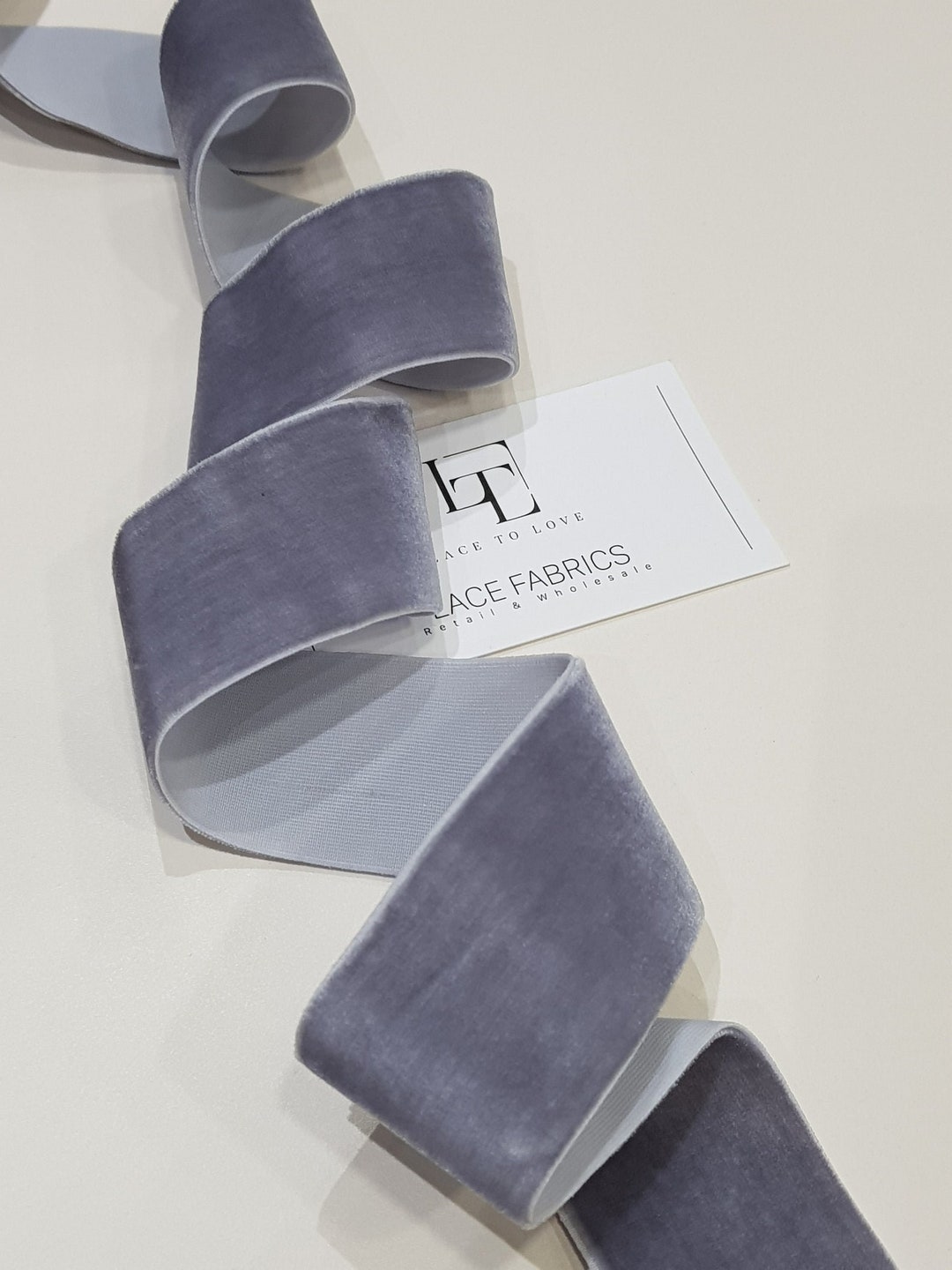 Gray Elastic Velvet Ribbon by the Yard, Wide Velvet Ribbon Gray, Velvet ...