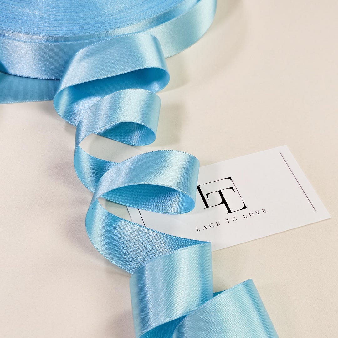 1 Inch Wide Blue Shiny Decoration Ribbon Sold by the Yard, Haberdashery ...