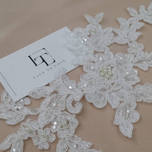 Ivory Beaded Lace Frances main image 0