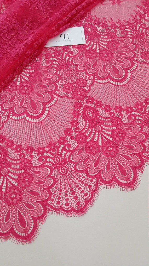 Pink Lace Fabric French Lace Chantilly Lace Bridal Lace - Etsy