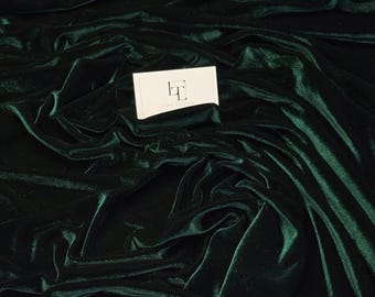Tessuto elasticizzato in velluto verde smeraldo venduto tagliato su misura. Materiale in velluto elastico e lucido venduto al metro, HMT3005