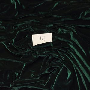 Emerald green stretch velvet velour fabric