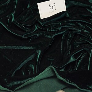 Shiny green elastic velour fabric velvet