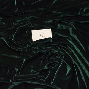 Deep green elastic velour velvet cloth