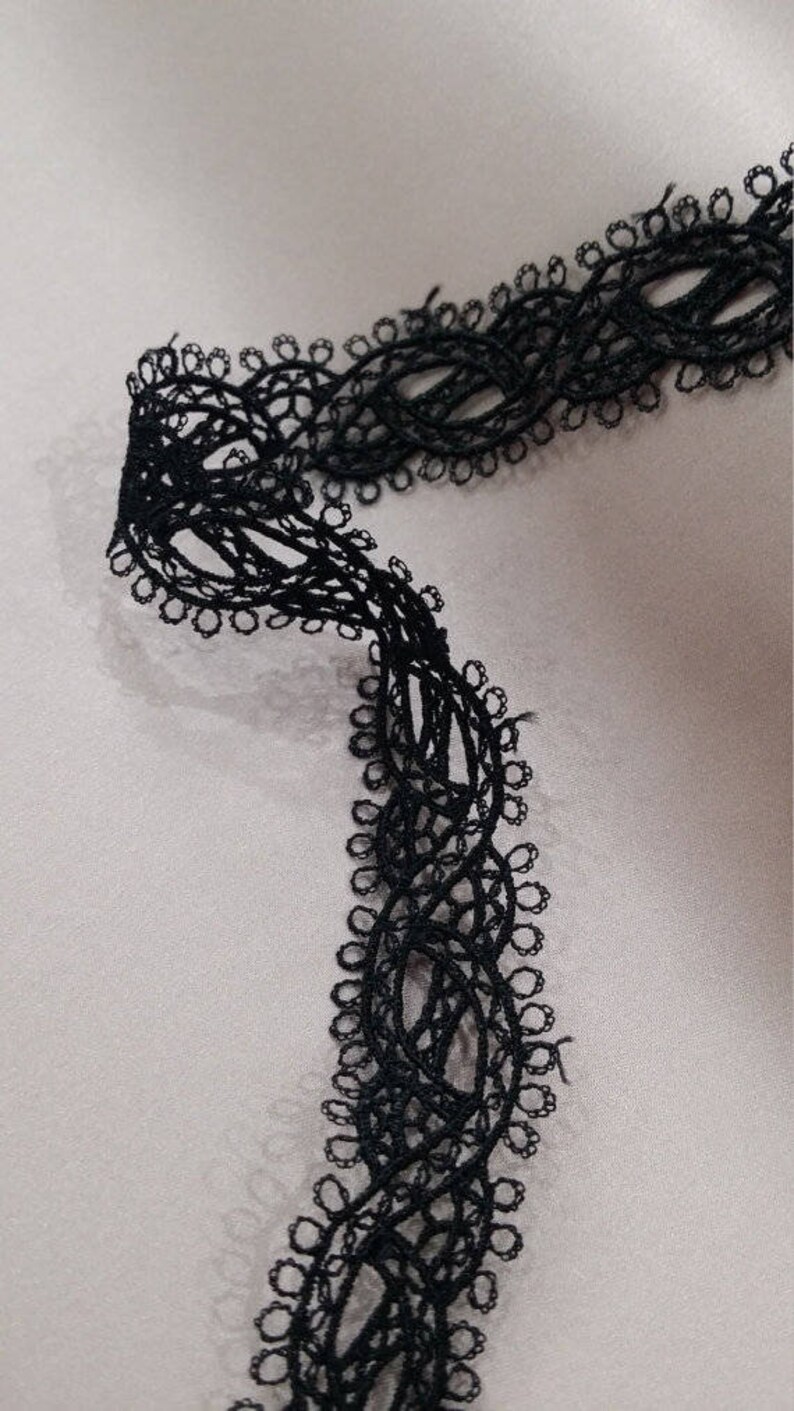Wedding Lace Garter lace French Alencon Lace Lingerie Lace yard FL47912 Bridal gown lace Evening dress lace Black lace Trimming