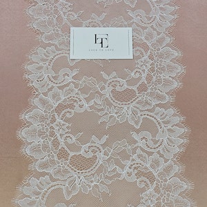 Bordure en dentelle ivoire, dentelle française, dentelle de Chantilly, dentelle pour robe de mariée, dentelle de mariage, dentelle blanche, voile de dentelle, jarretière, lingerie en dentelle LL7852