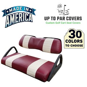 Club Car DS Staple On Golf Cart Seat Cover (2 Stripe)