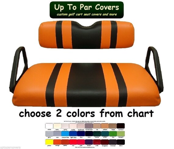 E Z Go Txt Custom Three Stripe Staple On Vinyl Golf Cart Seat - Ezgo Golf Cart Front Seat Covers E Z Go Txt Custom Three Stripe Staple On Vinyl Golf Cart Seat - Ezgo Golf Cart Front Seat Covers