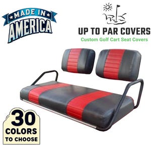 Club Car Pre 2000 DS Staple On Golf Cart Seat Cover (2 Stripe)