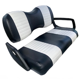 Yamaha Drive Staple On Golf Cart Seat Cover With Matching Rear Seat Cover (2 Stripe)