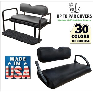 E-Z-GO TXT Staple On Golf Cart Seat Cover With Matching Rear Seat Cover (Solid Color)