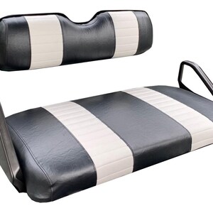 E-Z-GO TXT Staple On Golf Cart Seat Cover with Matching Rear Seat Cover (2 Stripe)