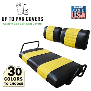 Yamaha G-16 / G-22 Staple On Golf Cart Seat Cover (2 Stripe)