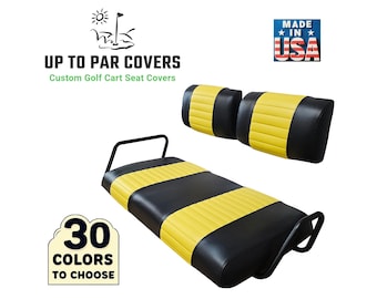 Yamaha G-16 / G-22 Staple On Golf Cart Seat Cover (2 Stripe)
