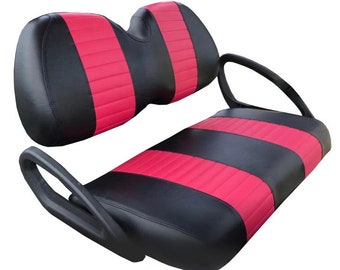 Club Car Precedent Staple On Golf Cart Seat Cover With Match Rear Seat Cover (2 Stripe)