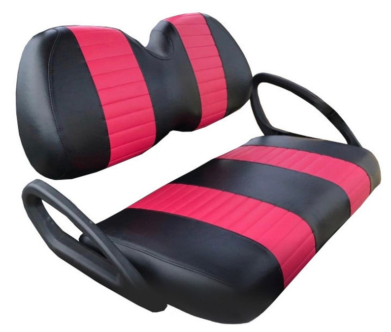 Club Car Precedent Staple On Golf Cart Seat Cover With Match Rear Seat Cover 2 Stripe image 1