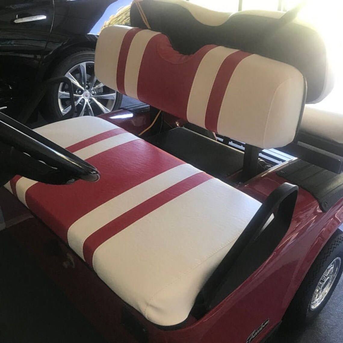 EZGO TXT 3 Stripe Staple On Golf Cart Seat Cover 3 Stripe Etsy