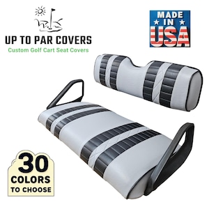 E-Z-GO TXT Staple On Replacement Golf Cart Seat Cover Set With Diamond Pin Stripe (4 Stripe)