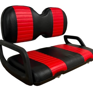 ICON Staple On Golf Cart Seat Cover with Matching Rear Facing Seat Cover (2 Stripe)