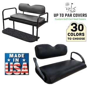 E-Z-GO TXT Staple On Golf Cart Seat Cover With Matching Rear Seat Cover (Solid Color) image 1