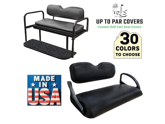 E-Z-GO TXT Staple On Golf Cart Seat Cover With Matching Rear Seat Cover (Solid Color)