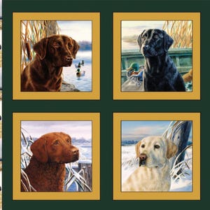 Labrador Retriever 36&quot; x 45&quot; Fabric Quilt Pillow Panel, Dogs (see description...)