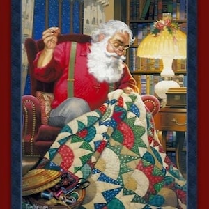 QUILTING SANTA Fabric Quilt Panel 36&quot; x 45&quot;, Christmas, Holiday, Sewing, Quilting (see description...)