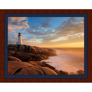 SILENT SENTINEL 36&quot; x 45&quot; Fabric Quilt Panel, Lighthouse, Nautical, Sunset, Beach, Lake