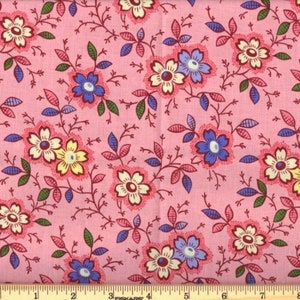 Happy Floral Pink Flower Fabric 100% Cotton Fabric 6 yds